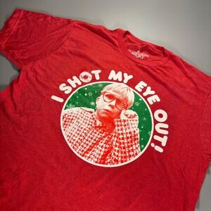 NWOT A Christmas Story I Shot My Eye Out T Shirt Graphic Red‎ Large